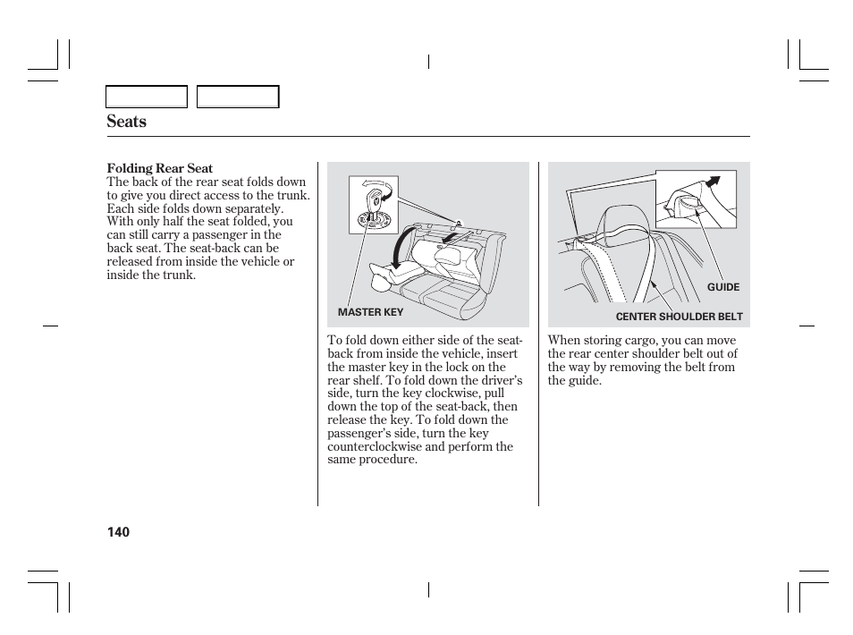 Seats | Acura 2006 TSX - Owner's Manual User Manual | Page 141 / 366
