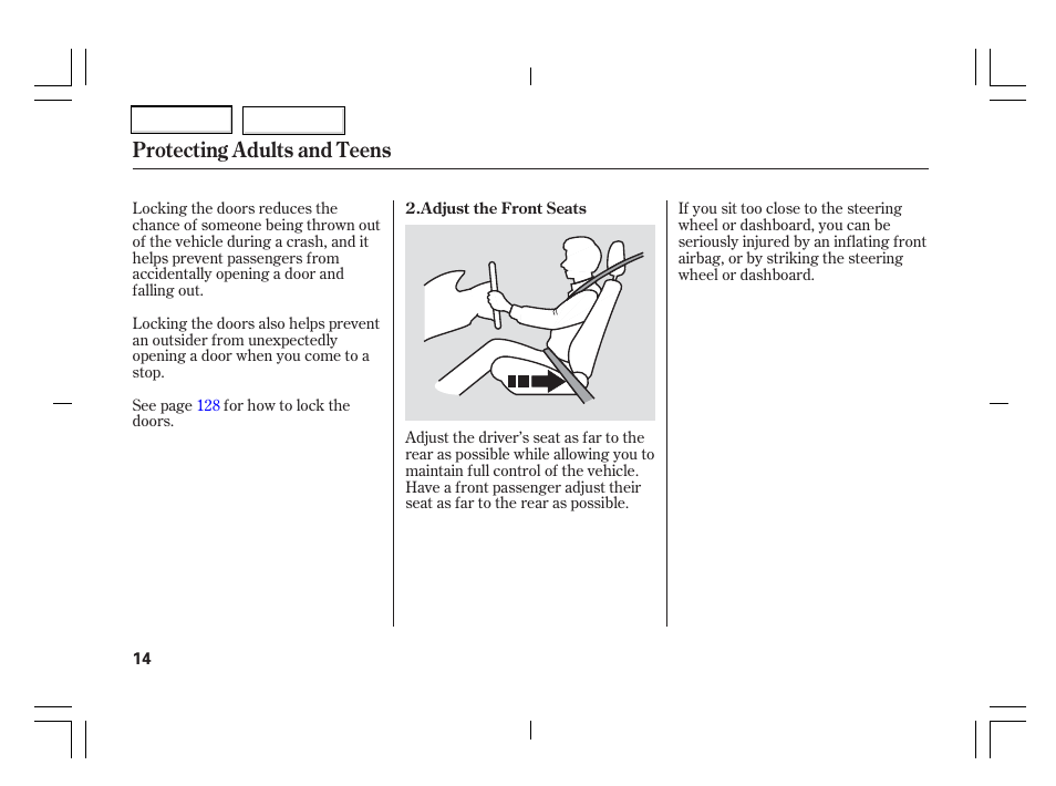 Protecting adults and teens | Acura 2006 TSX - Owner's Manual User Manual | Page 15 / 366