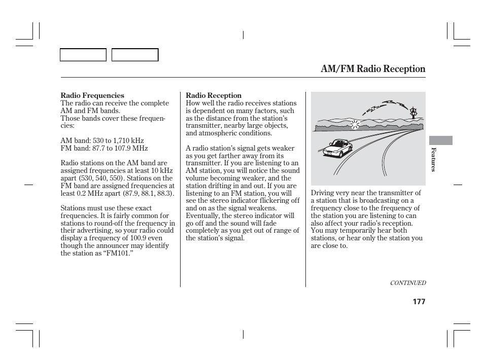 Am/fm radio reception | Acura 2006 TSX - Owner's Manual User Manual | Page 178 / 366