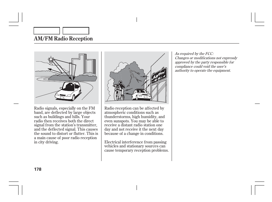 Am/fm radio reception | Acura 2006 TSX - Owner's Manual User Manual | Page 179 / 366