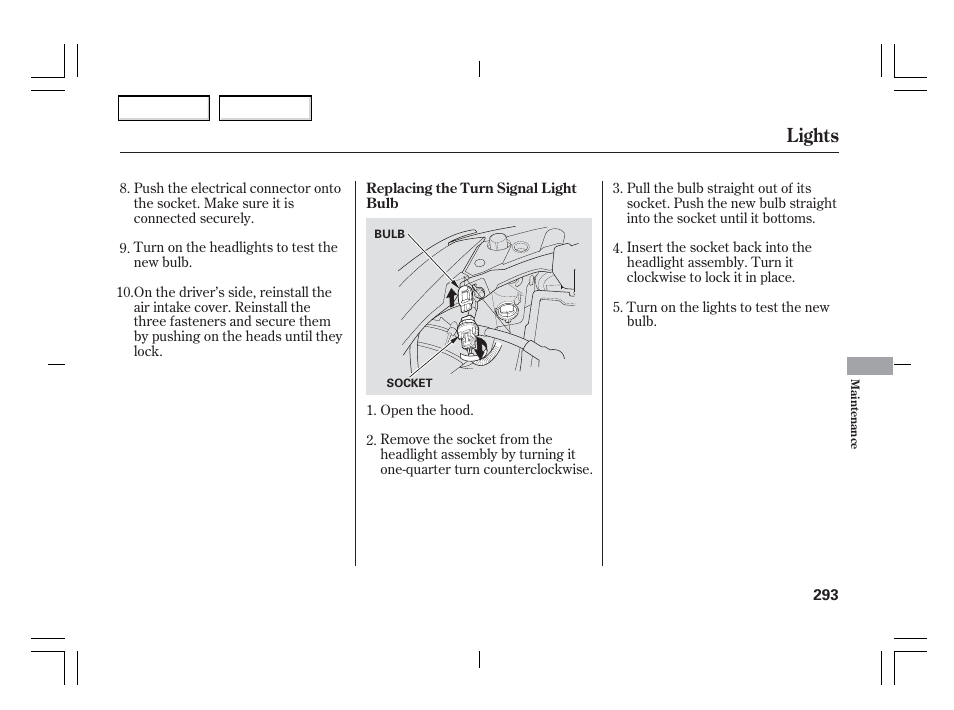 Lights | Acura 2006 TSX - Owner's Manual User Manual | Page 294 / 366