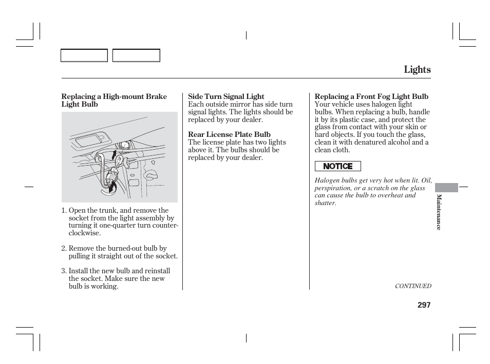 Lights | Acura 2006 TSX - Owner's Manual User Manual | Page 298 / 366