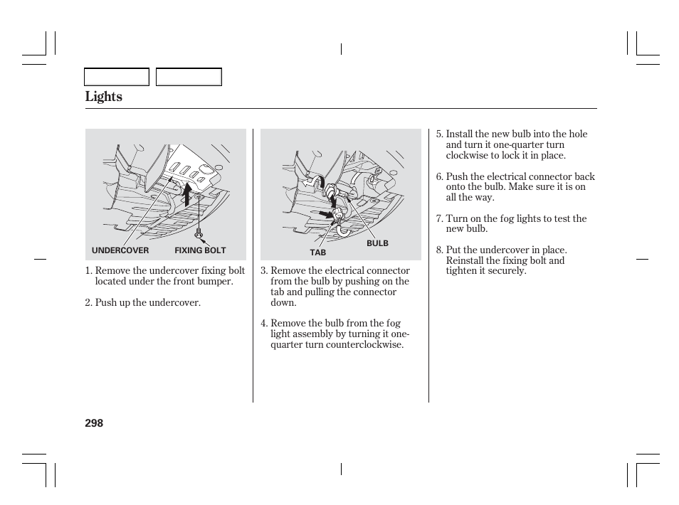 Lights | Acura 2006 TSX - Owner's Manual User Manual | Page 299 / 366