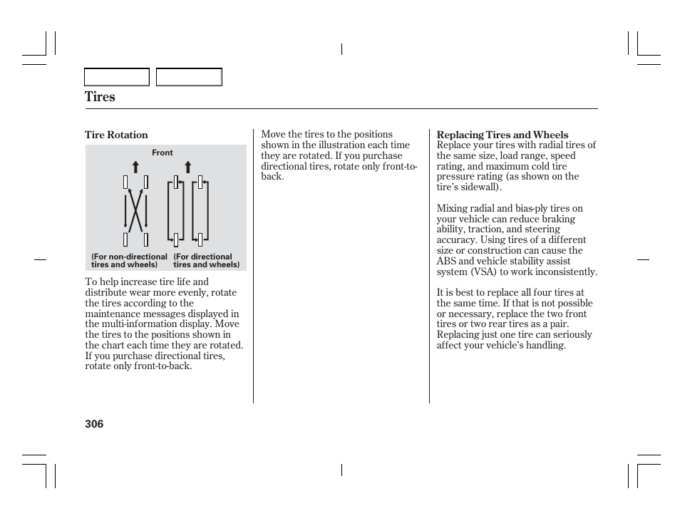 Tires | Acura 2006 TSX - Owner's Manual User Manual | Page 307 / 366