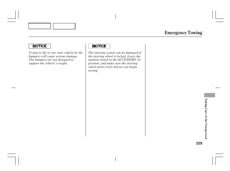 Emergency towing | Acura 2006 TSX - Owner's Manual User Manual | Page 330 / 366