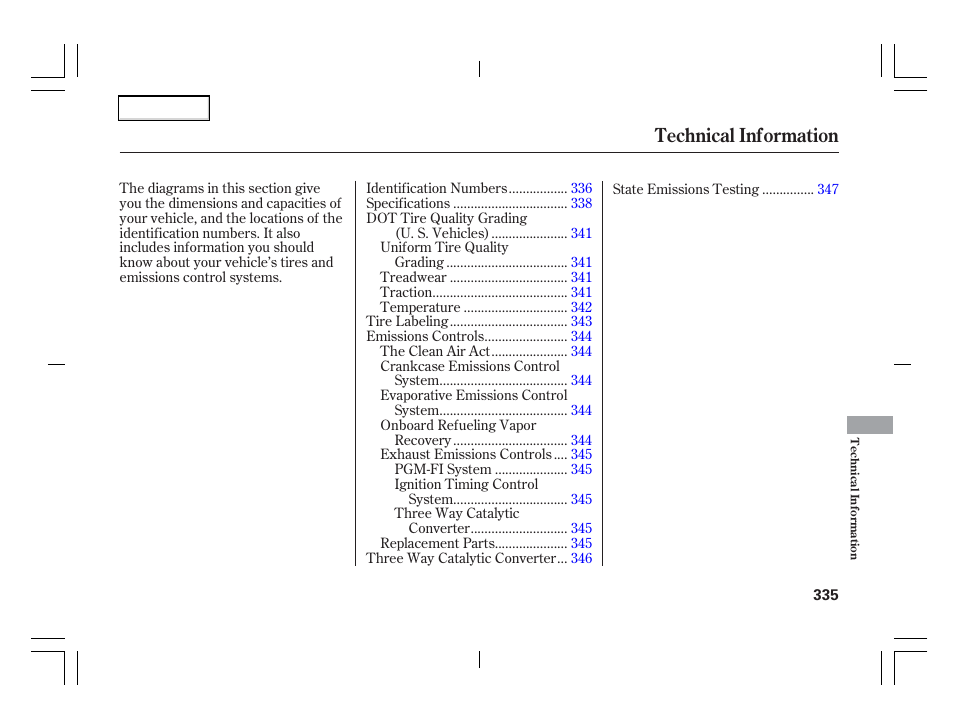 Technical information | Acura 2006 TSX - Owner's Manual User Manual | Page 336 / 366