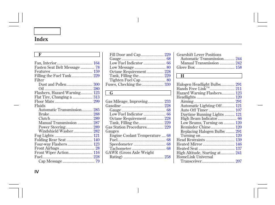 Index | Acura 2006 TSX - Owner's Manual User Manual | Page 359 / 366
