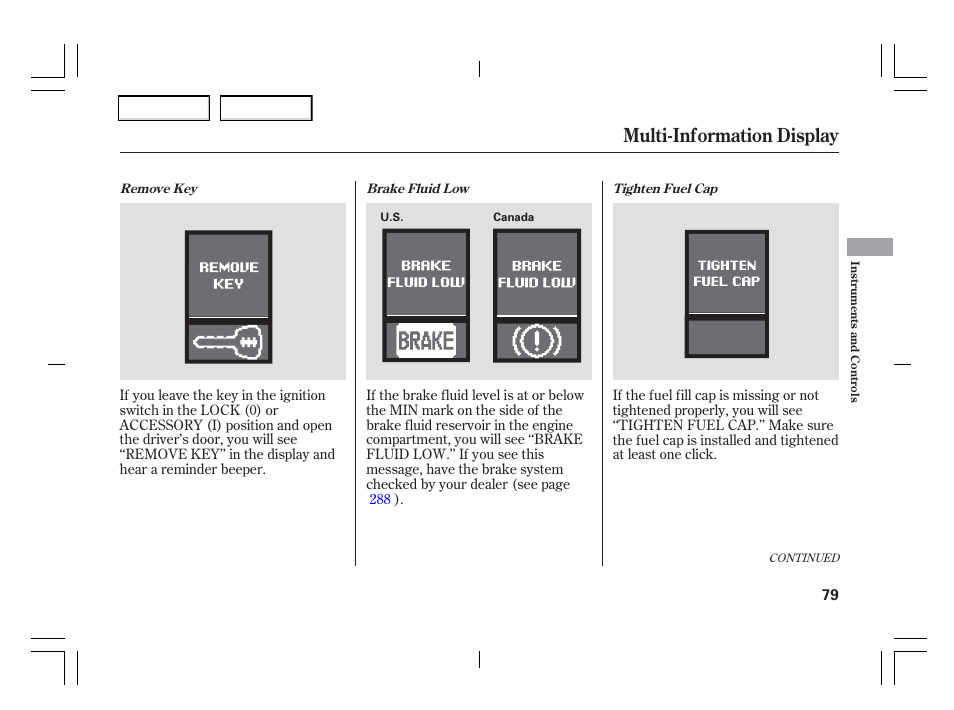 Multi-information display | Acura 2006 TSX - Owner's Manual User Manual | Page 80 / 366