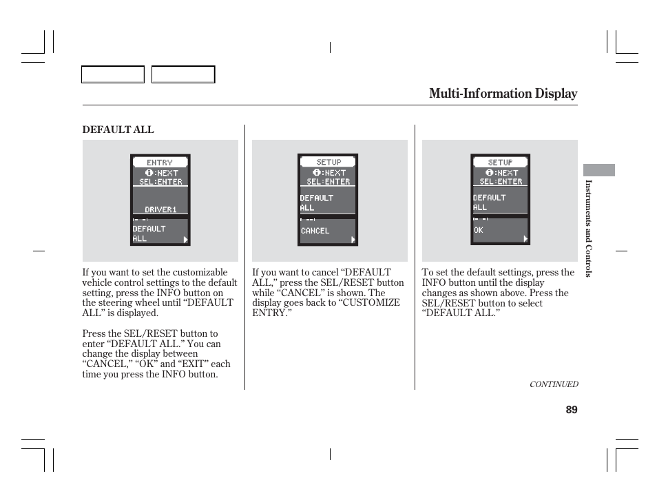Multi-information display | Acura 2006 TSX - Owner's Manual User Manual | Page 90 / 366