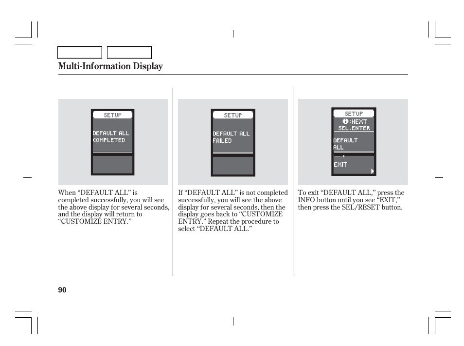 Multi-information display | Acura 2006 TSX - Owner's Manual User Manual | Page 91 / 366