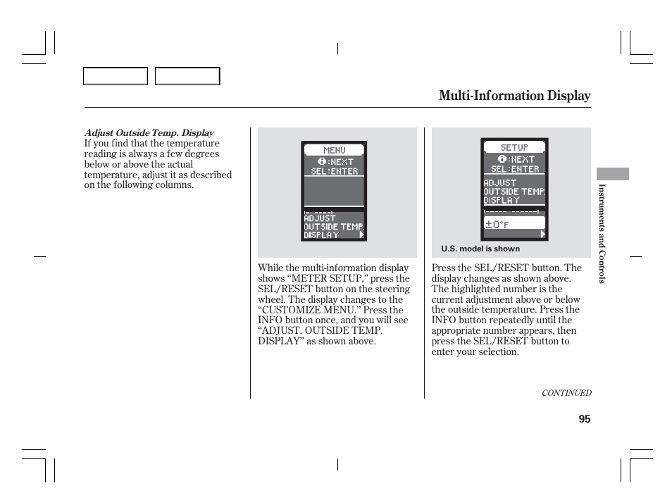 Multi-information display | Acura 2006 TSX - Owner's Manual User Manual | Page 96 / 366