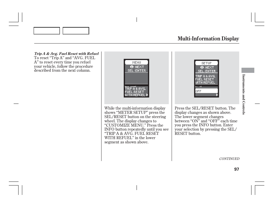 Multi-information display | Acura 2006 TSX - Owner's Manual User Manual | Page 98 / 366