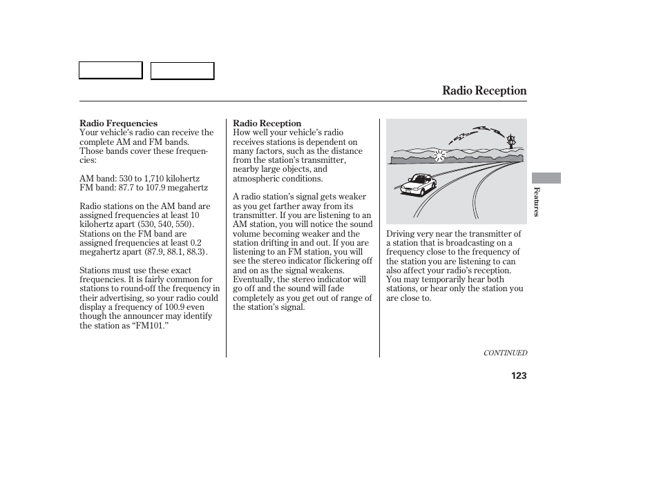 Radio reception | Acura 2006 RSX - Owner's Manual User Manual | Page 124 / 255