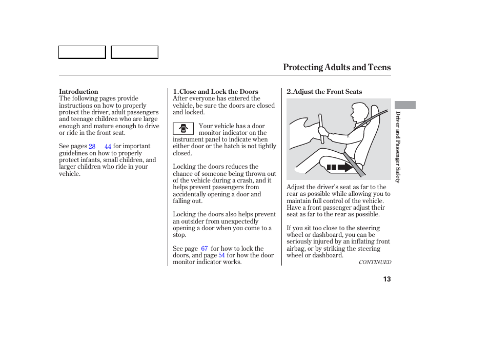Protecting adults and teens | Acura 2006 RSX - Owner's Manual User Manual | Page 14 / 255