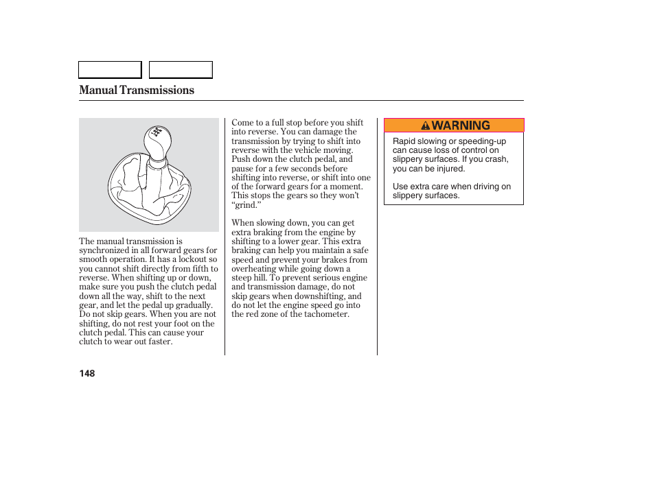 Manual transmissions | Acura 2006 RSX - Owner's Manual User Manual | Page 149 / 255