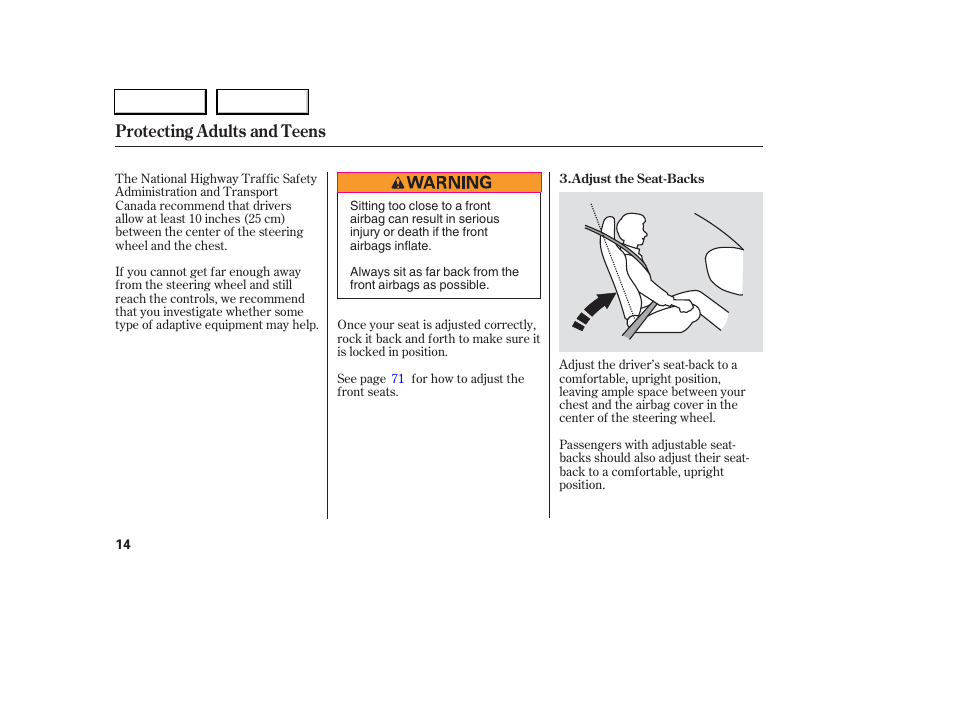 Protecting adults and teens | Acura 2006 RSX - Owner's Manual User Manual | Page 15 / 255