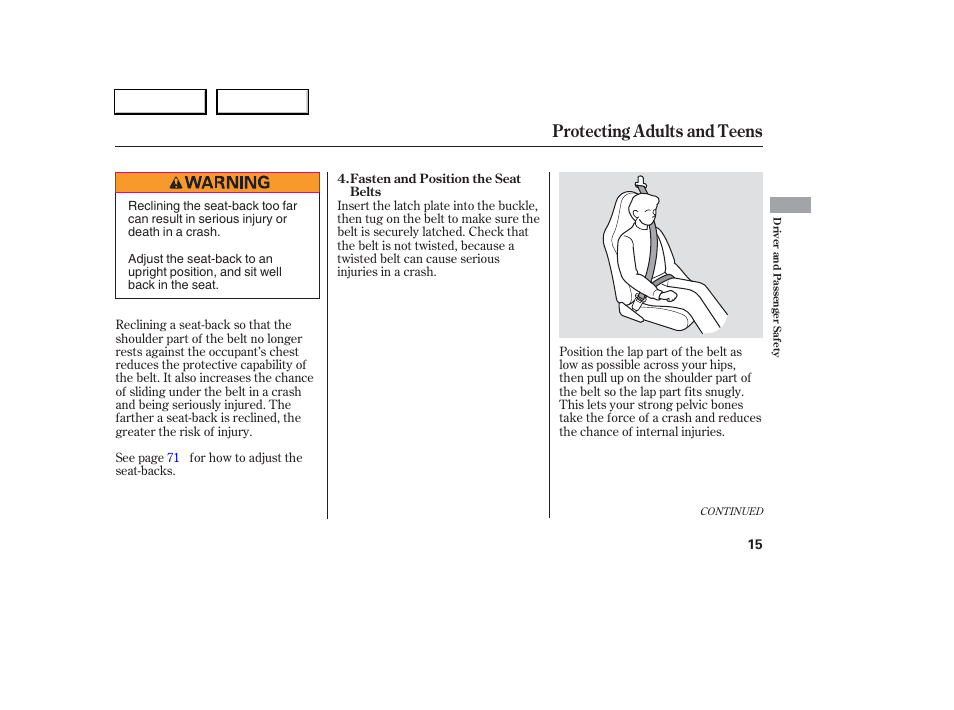 Protecting adults and teens | Acura 2006 RSX - Owner's Manual User Manual | Page 16 / 255