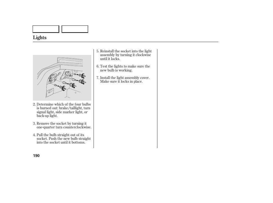 Lights | Acura 2006 RSX - Owner's Manual User Manual | Page 191 / 255