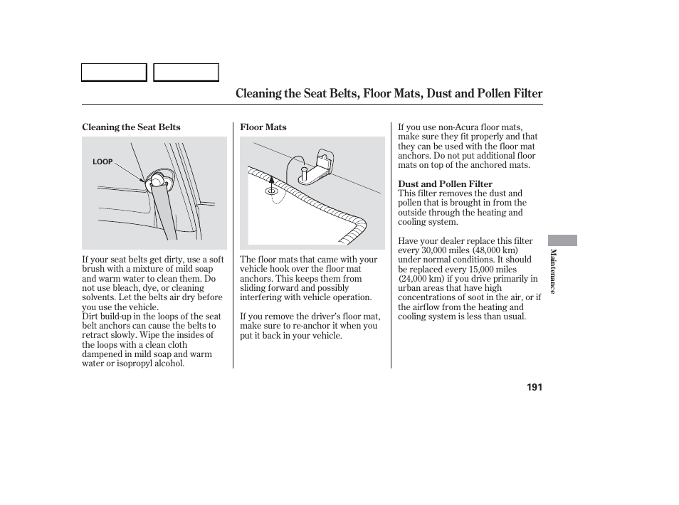 Acura 2006 RSX - Owner's Manual User Manual | Page 192 / 255