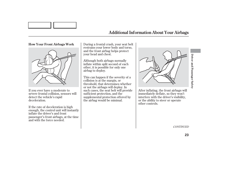 Additional information about your airbags | Acura 2006 RSX - Owner's Manual User Manual | Page 24 / 255