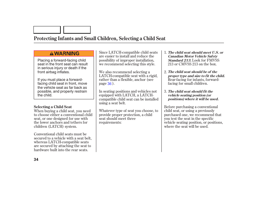 Acura 2006 RSX - Owner's Manual User Manual | Page 35 / 255