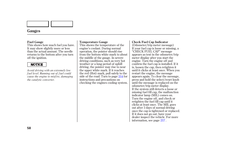 Gauges | Acura 2006 RSX - Owner's Manual User Manual | Page 59 / 255