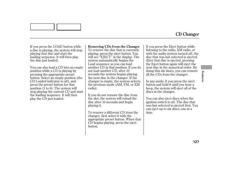 Cd changer | Acura 2005 MDX - Owner's Manual User Manual | Page 129 / 312