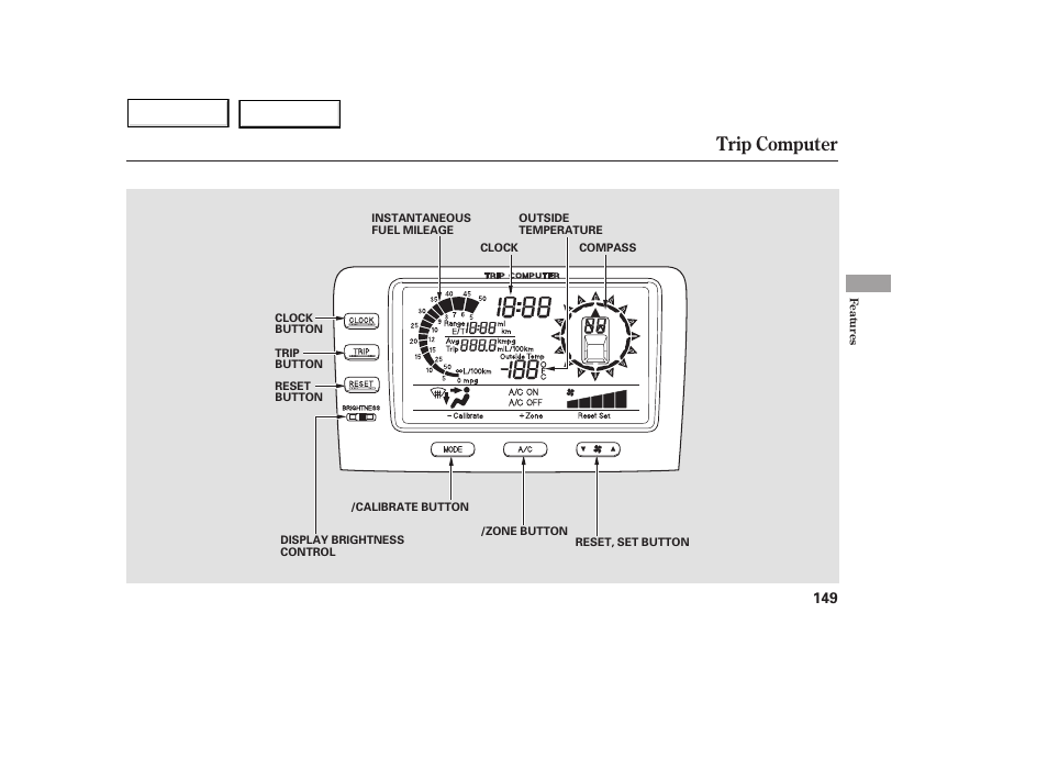 Trip computer | Acura 2005 MDX - Owner's Manual User Manual | Page 151 / 312