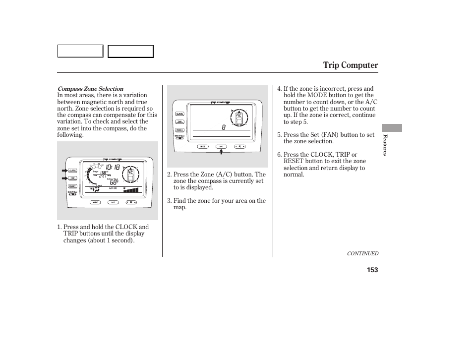 Trip computer | Acura 2005 MDX - Owner's Manual User Manual | Page 155 / 312