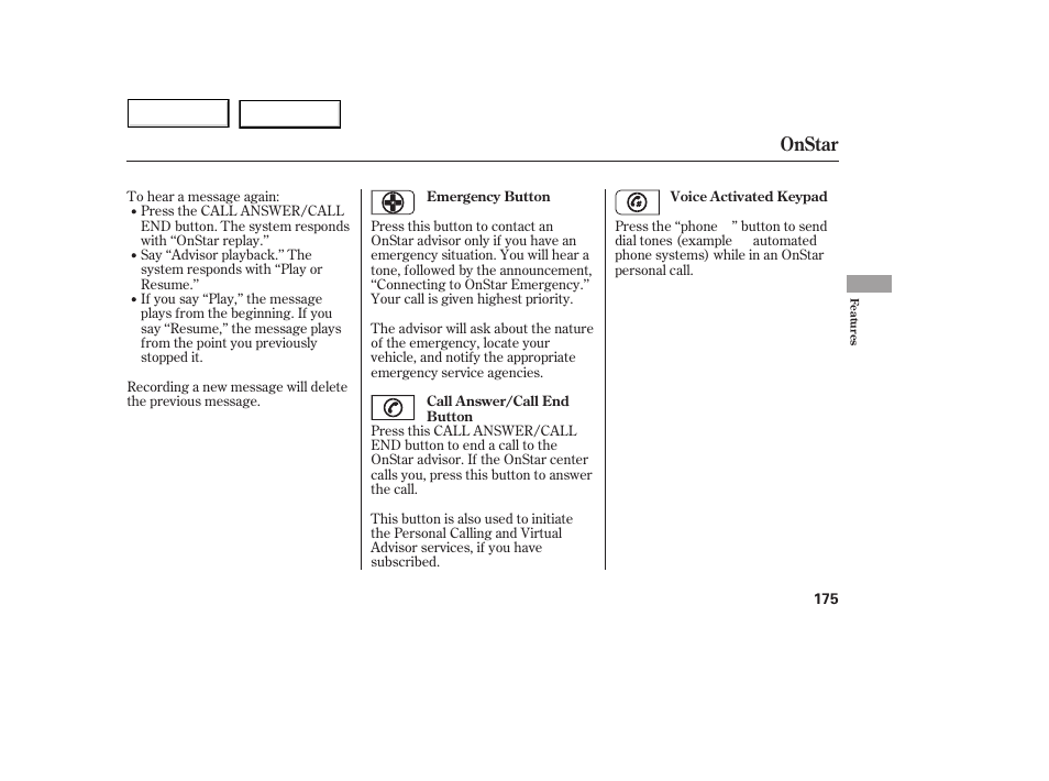 Onstar | Acura 2005 MDX - Owner's Manual User Manual | Page 177 / 312
