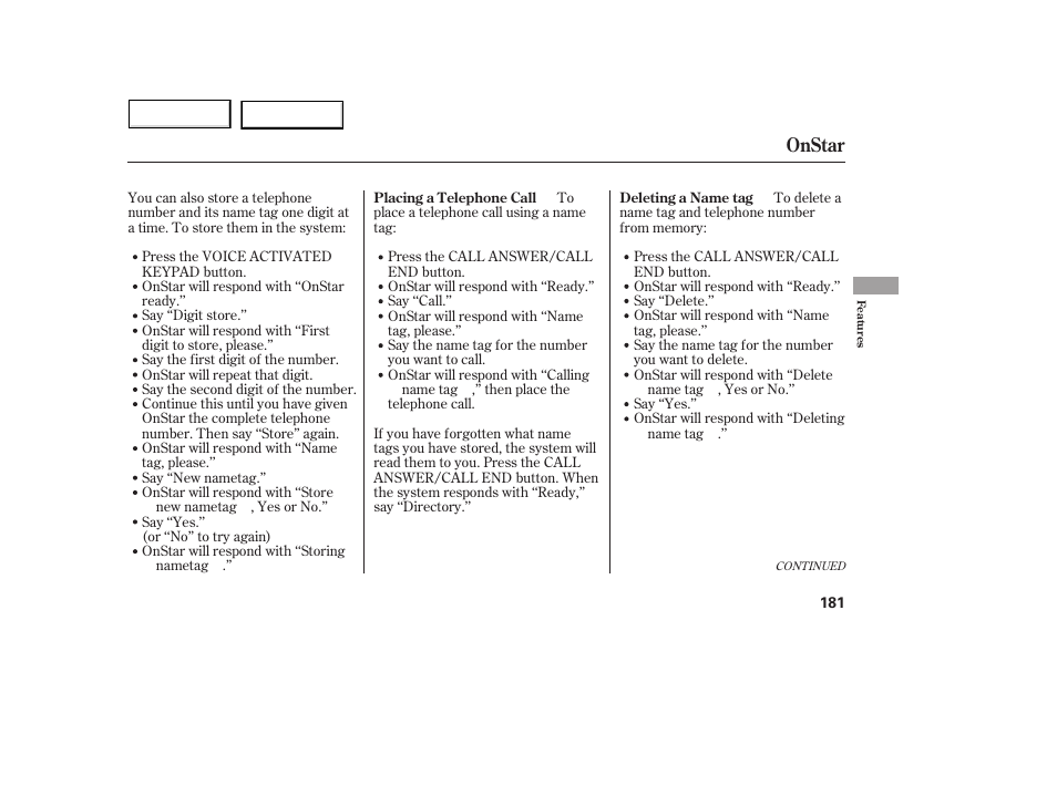 Onstar | Acura 2005 MDX - Owner's Manual User Manual | Page 183 / 312