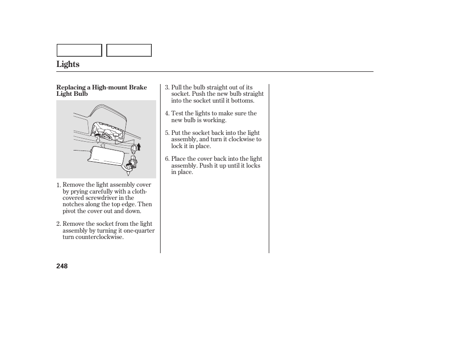 Lights | Acura 2005 MDX - Owner's Manual User Manual | Page 250 / 312