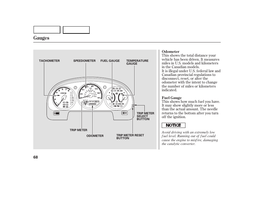 Gauges | Acura 2005 MDX - Owner's Manual User Manual | Page 70 / 312
