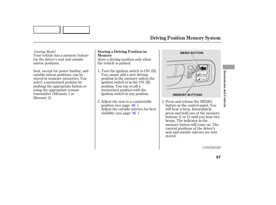 Acura 2005 MDX - Owner's Manual User Manual | Page 99 / 312