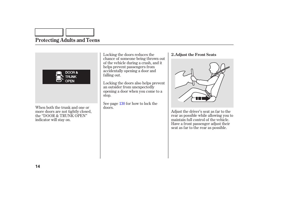 Protecting adults and teens | Acura 2005 RL - Owner's Manual User Manual | Page 15 / 394