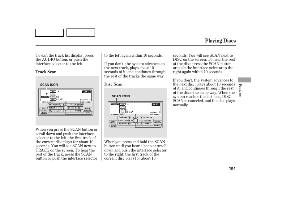 Playing discs | Acura 2005 RL - Owner's Manual User Manual | Page 192 / 394