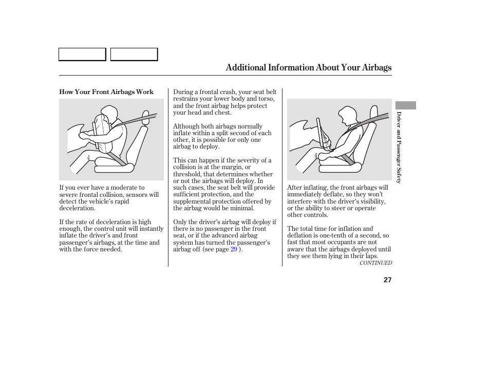 Additional information about your airbags | Acura 2005 RL - Owner's Manual User Manual | Page 28 / 394