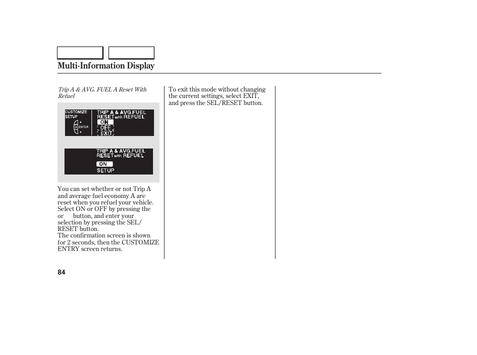 Multi-information display | Acura 2005 RL - Owner's Manual User Manual | Page 85 / 394
