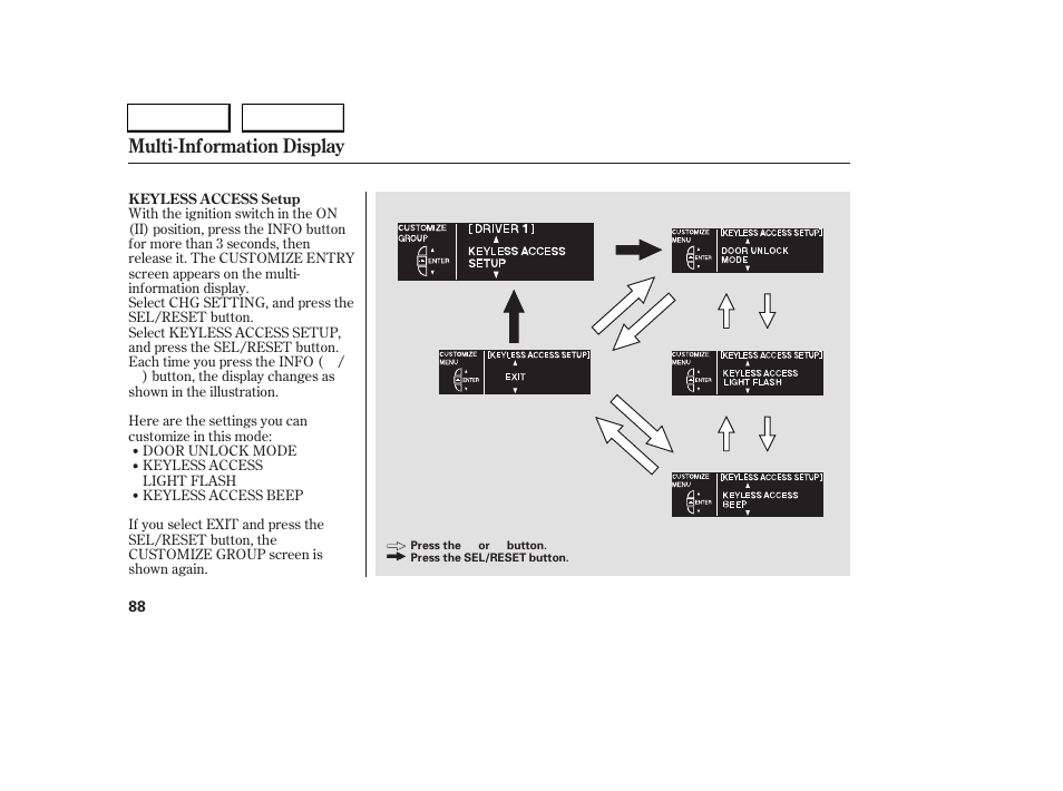 Multi-information display | Acura 2005 RL - Owner's Manual User Manual | Page 89 / 394