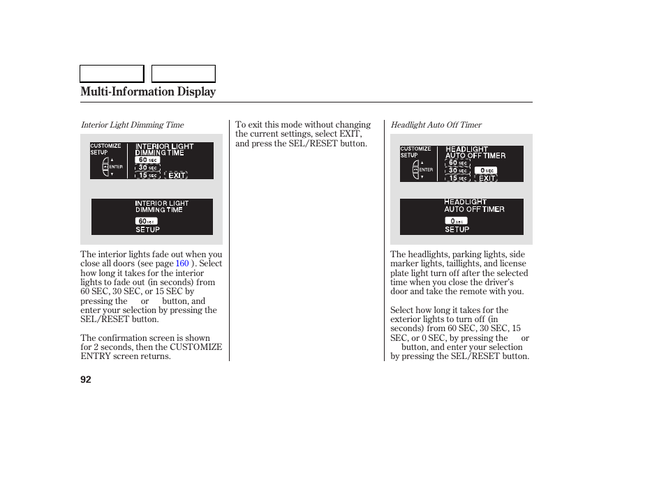 Multi-information display | Acura 2005 RL - Owner's Manual User Manual | Page 93 / 394