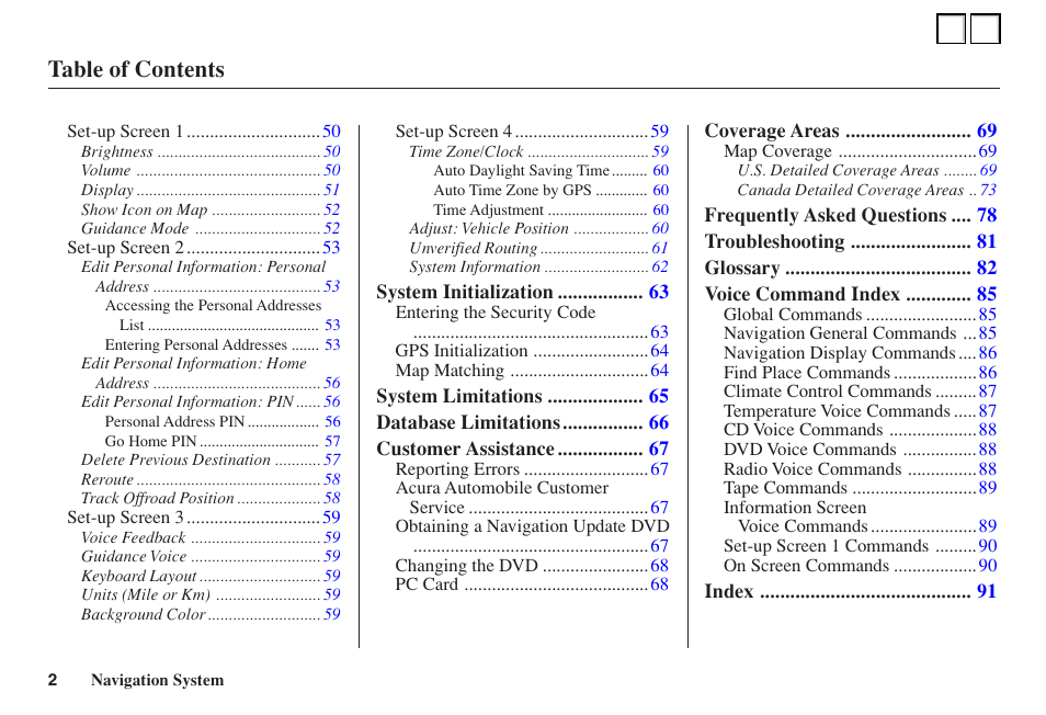 Acura 2005 TL - Navigation Manual User Manual | Page 2 / 2