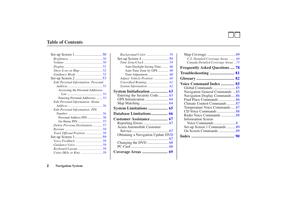 Acura 2005 TSX - Navigation Manual User Manual | Page 2 / 2