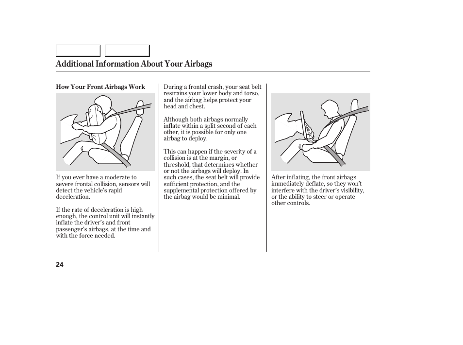 Additional information about your airbags | Acura 2005 TSX - Owner's Manual User Manual | Page 25 / 288
