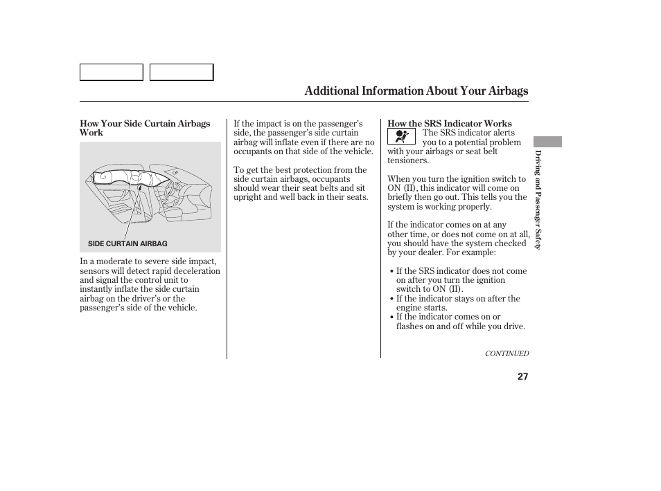 Additional information about your airbags | Acura 2005 TSX - Owner's Manual User Manual | Page 28 / 288