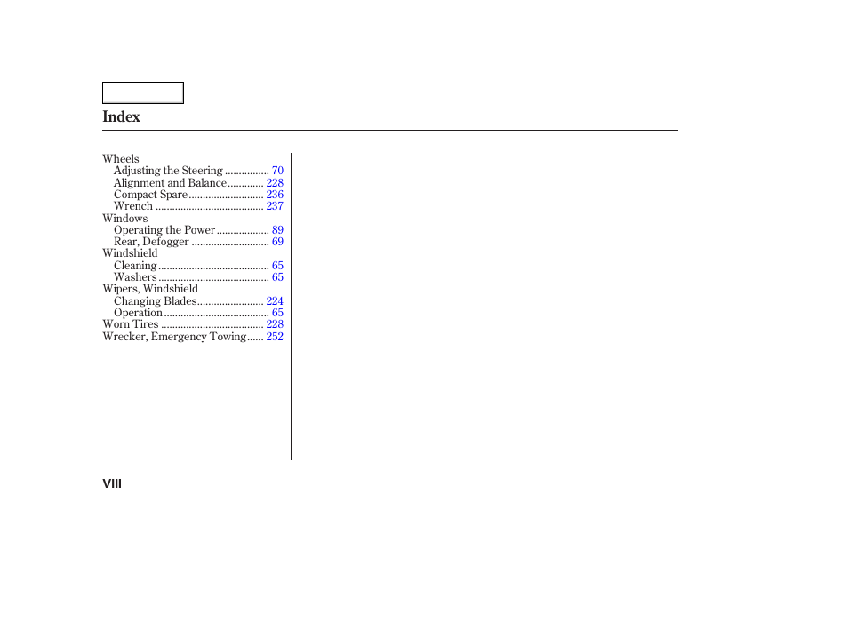 Index | Acura 2005 TSX - Owner's Manual User Manual | Page 287 / 288
