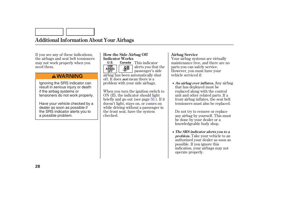 Additional information about your airbags | Acura 2005 TSX - Owner's Manual User Manual | Page 29 / 288