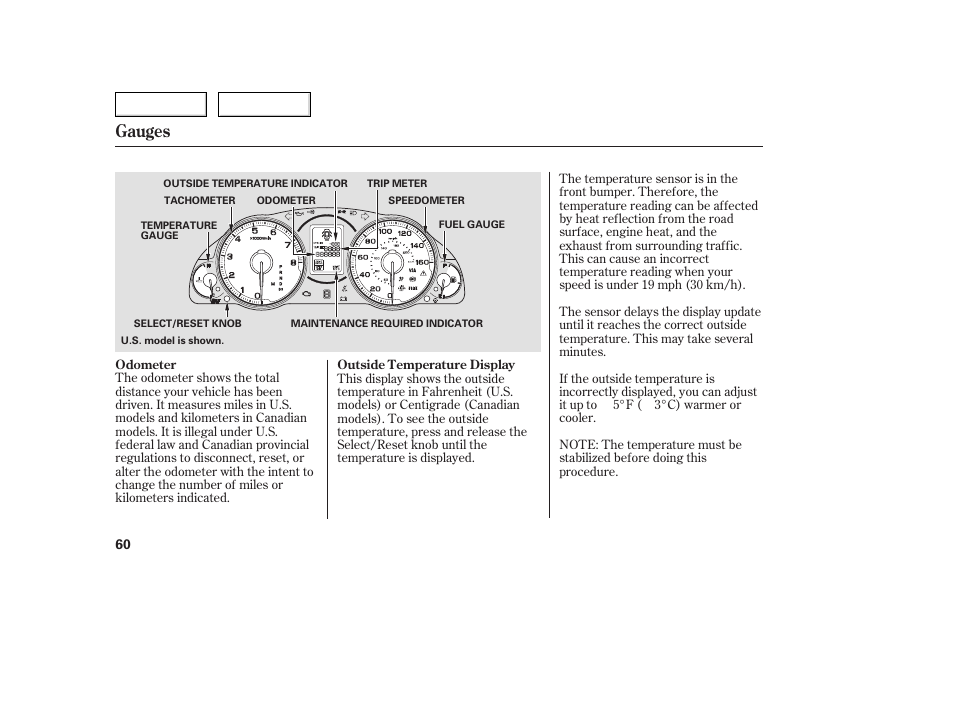 Gauges | Acura 2005 TSX - Owner's Manual User Manual | Page 61 / 288