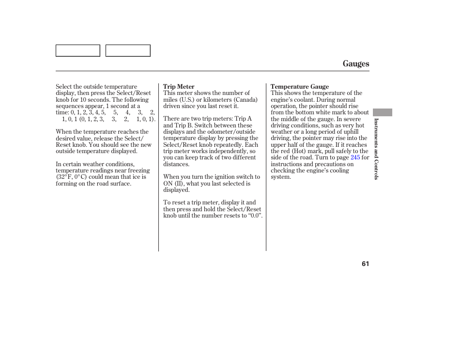 Gauges | Acura 2005 TSX - Owner's Manual User Manual | Page 62 / 288