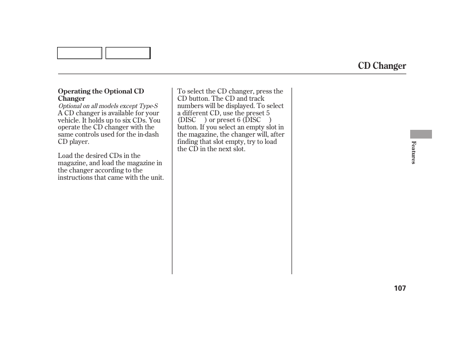 Cd changer | Acura 2005 RSX - Owner's Manual User Manual | Page 108 / 243
