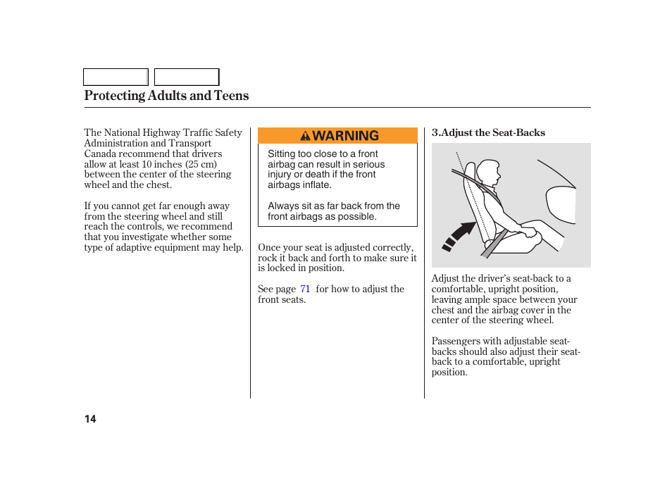 Protecting adults and teens | Acura 2005 RSX - Owner's Manual User Manual | Page 15 / 243
